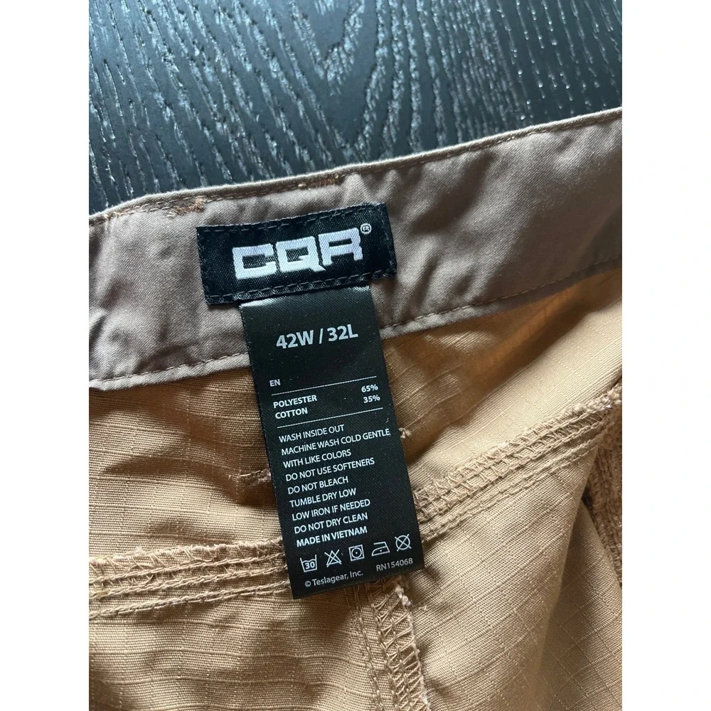 CQR Mens Sapper Tactical Cargo Pants Coyote Brown Ripstop Trousers 42W x 32L